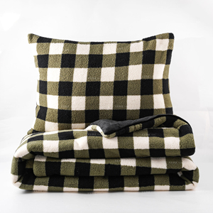 Juego de Edredón de Sherpa con Diseño a Cuadros Buffalo, 100% Poliéster, Cálido y Acogedor para Invierno - Product Image 1