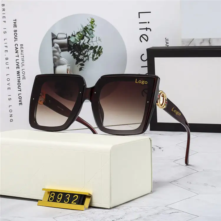 2022 Fashion New Luxury Famous Brands Designer Shades Square Women Sunglasses Big Size Frame Sun Shades Glasses Men UV400