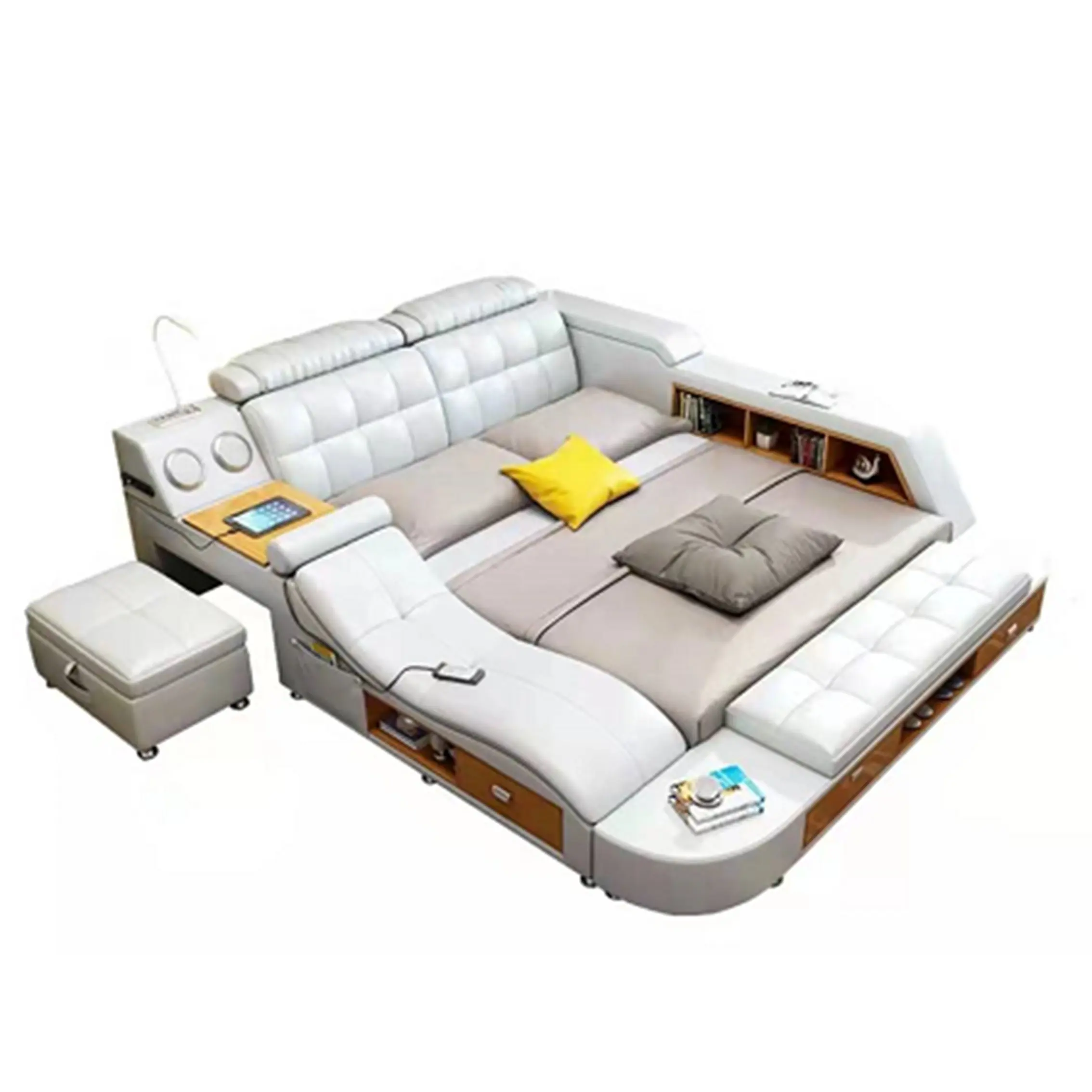Mobili per la casa moderna camera da letto semplice marrone chiaro tipo di stoccaggio multi-funzionale letto