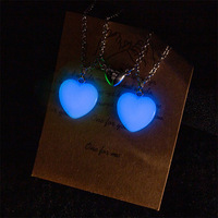 Collier pendentif pierre de lune femme bijoux de mode hexagone coeur prisme balle pierre lumineuse Fluorescent Hiphop alliage chaîne