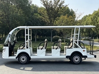 Bus de Tourisme Électrique à Toit Ouvert 14 Places, Châssis Stable, pour le Transport de Touristes en Camping, Parc Aquatique et Parc de Loisirs - Vente en Gros