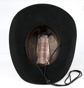 A111403 Sombrero de Vaquero Estilo Occidental, Nuevo Diseño en Oferta, 100% Fieltro de Lana, Ala Ancha Rígida, Ajustable, Unisex, para Fiestas - Product Image 3