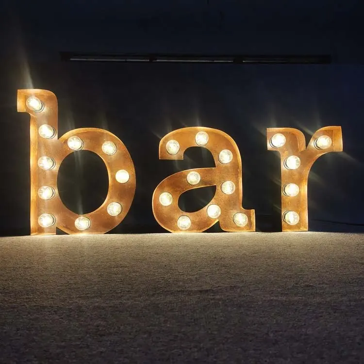 high brightness vintage marquee letters led light bulb letters free standing bar bulb signs