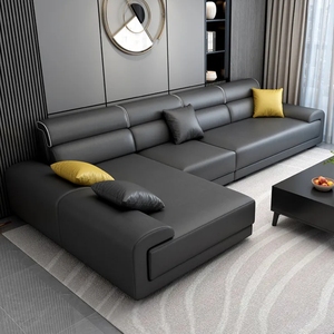 2025 moderno juego de <span class=keywords><strong>sofá</strong></span> Seccional de cuero genuino para apartamento sala de estar reclinable <span class=keywords><strong>chaise</strong></span> <span class=keywords><strong>longue</strong></span> de látex relleno de esponja nueva oficina - Product Image 5