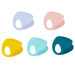 Juguete de Dentición para Bebés, Anillo de Silicona de 0 a 24 Meses, Grado Alimenticio, Calmante, para Agarrar y Morder, Azul Claro, Verde Oscuro, Azul Cielo - Product Image 4