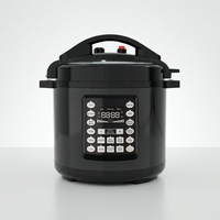 Cuisinière à pression électrique intelligente automatique 6L, prix d'usine, boîtier noir en acier inoxydable, protection contre la surchauffe, programmable 14-en-1