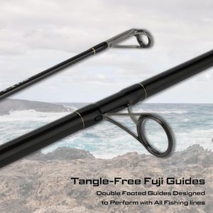 Caña de Pescar Giratoria de Grafito Personalizada con Guías Fuji, 2 Secciones, 8ft 9ft 10ft 11ft 12ft, para Lanzamiento Largo en Agua Salada - Product Image 2
