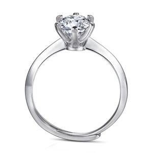 Anillo de Compromiso de Moda con Moissanita, Joyería 925 para Mujer, Anillos de Plata 925 con Baño de Rodio y Piedra de Moissanita para Boda - Product Image 1