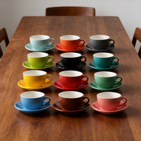 Ensemble de tasses à café en céramique épaissie personnalisées, réutilisables, pour cappuccino et latte, standard professionnel, compétition, grande ouverture, 250 ml