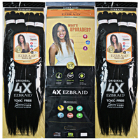 Extensions de cheveux tressés faciles à poser en fibre synthétique pré-étirée 4X à bas prix pour la vente en gros, fibre basse température