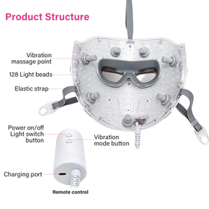 Maschera LED a 7 Colori - Dispositivo di Bellezza Facciale con Massaggio Vibrante su Tutto il Viso, Visibilità Completa e Lunga Durata della Batteria - Product Image 4