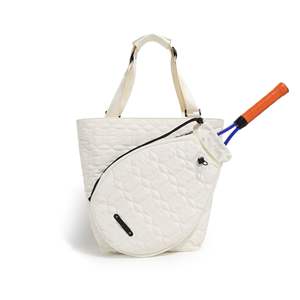Sac à dos de tennis en nylon matelassé blanc de luxe personnalisé pour femmes Sac de sport personnalisé pour raquette de badminton de pickleball Utilisation sportive - Product Image 1
