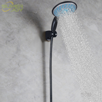 Ensemble de robinetterie de douche personnalisé pour hôtel, finition chrome noir poli, mitigeur pluie à monter sur le plan, 1 poignée, kit de douche en zinc