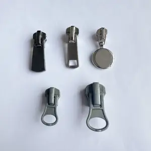 SAS High Quality Zipper Puller In Stock #3 #5 #8 Zinc Alloy Silver Zipper Slider for Metal Zipper