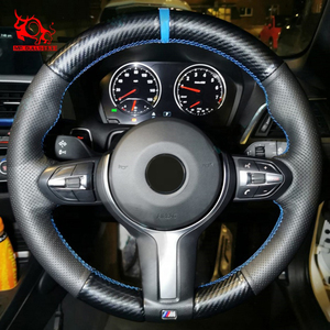 Cubierta de <span class=keywords><strong>volante</strong></span> de fibra de carbono de coche de cuero personalizado para <span class=keywords><strong>BMW</strong></span> X5 M50d 2 3 Series X6 M 2016 - Product Image 5