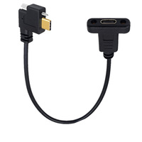 Câble d'extension USB Type C mâle vers femelle à montage sur panneau, câble de données à verrouillage par vis 10 Gbit/s pour équipement industriel