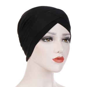 Lady Hair Durag Skull Cap Bandana Beanie Chemo Cap Dew Rag Women <strong>Head</strong> Wraps Mercerized Muslim Women Hijab Cap Cross <strong>Ninja</strong> Turban - Product Image 3