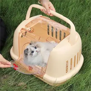 Respirant Aviation Sûr Inoffensif Matériaux Pp En Plastique Portable Voyage Chien Cage Chat Air Carrier Box Pet L Voyage Pet Air Box