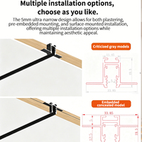 Système d'éclairage sur rail magnétique moderne ultra-fin en aluminium de 5 mm avec LED à intensité variable pour usage commercial