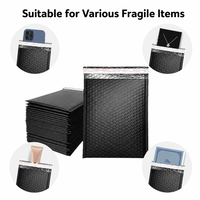 Enveloppes matelassées noires mates avec logo personnalisé, enveloppes auto-adhésives pour l'expédition, sacs d'expédition pour boutique e-commerce en gros