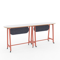 Table de bureau collaborative moderne à hauteur de bar avec éclairage LED intégré et jardinières intégrées pour espace de travail détente