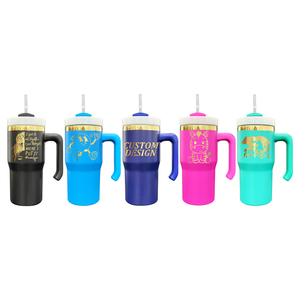 Nouveau gobelet en acier inoxydable de 20oz pour enfants avec miroir plaqué or et poignée en plastique Tasse de voyage au laser pour étudiants - Product Image 2