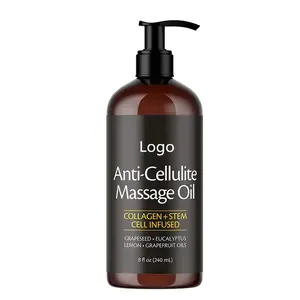 Topseller Private Label Anti-Cellulite Body Massage Oil Infused with Collagen and Stem Cell For Men and Women