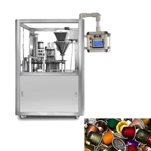 自動回転簡単操作Kカップ製造機複数のコーヒーカプセル粉末ネスプレッソメーカーシーリング包装機