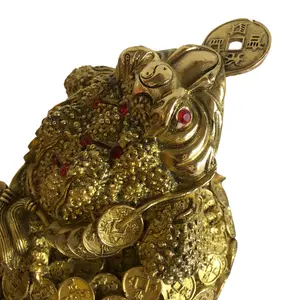 Top choice lucky statue frog cheap price pure copper brass golden many uses home decor new design vintage made in Vietnam