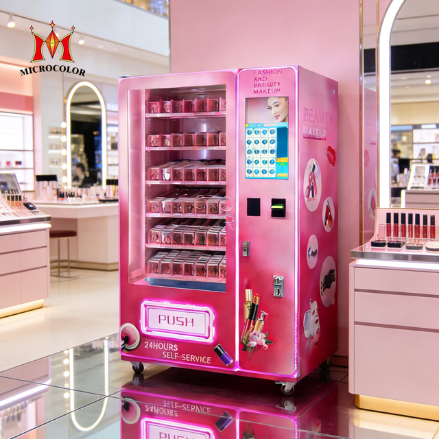 Touch Operated Lifting Delivery System Perfume Vending Machine Colorful Makeup Distributeur Automatique for Customized