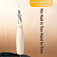 Coupe-ongles professionnel bec d'aigle, bord double en V incurvé de 3 mm, coupe-ongles pour rainures profondes des ongles épais