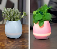 Cadeaux de Promotion imperméable à l'eau intelligente tactile vraie plante led sans fil pot haut-parleur