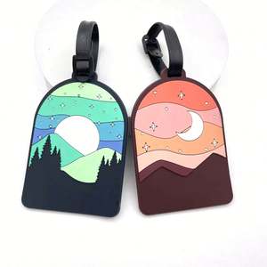 Venta al por mayor sublimación logotipo 3D personalizado maleta de viaje Etiquetas de equipaje PVC suave etiqueta de equipaje proveedores de etiquetas de equipaje de avión - Product Image 2