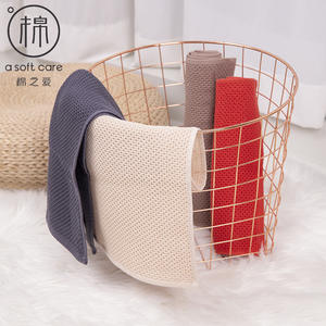 Serviette en coton pur nid d'abeille 34x34cm, motif gaufré carré, couleur unie, résistante aux peluches, pour usage domestique - Product Image 3