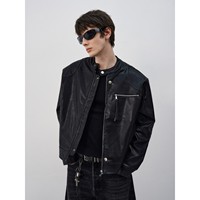 Blouson Moto Premium Noir pour Homme en Similicuir PU – Manteau Personnalisé pour l'Automne et le Quotidien