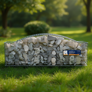 Cesto Gabionico Arcuato in Ferro Zincato 157.5x11.8x31.5 Pollici per Decorazione Giardino Esterno - Product Image 2