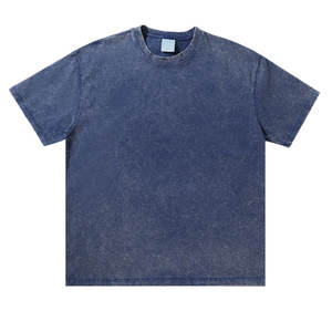 300GSM Heavyweight Hombres 100% Camisetas de algodón Lavado ácido de gran tamaño Unisex Hip Hop Camiseta de manga corta - Product Image 4