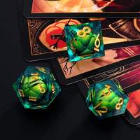 Set Dadu DND & TRPG Mewah 7 Buah dengan Resin Inti Cair Berputar |   Dadu Polihedral Epoksi untuk Permainan Panggilan Cthulhu |   Tahan Lama Ramah Lingkungan