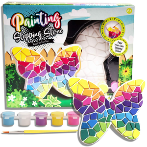 Kit di Pittura per Bambini con Mosaico Bianco a Fette, Prodotti Decorativi in Cemento a Forma di <span class=keywords><strong>Farfalla</strong></span> per Giardino, Giocattoli e Pietre da Camminamento - Product Image 1
