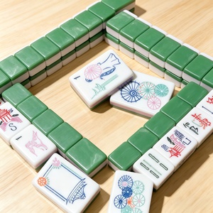 Juego de Mahjong Americano Profesional, 166 Fichas Grandes, 4 Soportes, Empujadores, Estuche de Lujo, Mahjong Tradicional Occidental para Clubes <span class=keywords><strong>Sociales</strong></span> - Product Image 1
