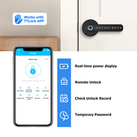 Serrure de porte intelligente avec poignée à levier à empreinte digitale, entrée sans clé, clavier à code, application TTLock et clé, expédiée depuis l'entrepôt américain