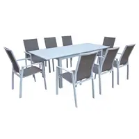 7 adet alüminyum sapan istifleme veranda yemek kol sandalye açılır kapanır masa seti bahçe mobilyaları