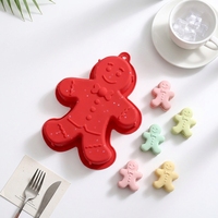 Moule à bonbons personnalisable en silicone en forme d'hommes en pain d'épices pour arbre de Noël, non toxique, écologique, compatible four/lave-vaisselle, outils de pâtisserie