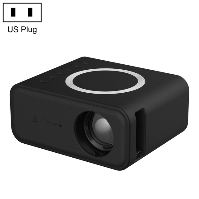 Wholesales T300S 320x240 24ANSI Lumens Mini LCD Projector Supports Wired & Wireless Same Screen, Specification:US Plug(Black)