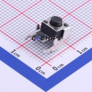 TS-1102N-5026 Tactile Switch Bent Lead Through Hole,6x6mm Switch Single Pole Single Throw Round Button 2.6N Right Angle Insert - Product Image 1