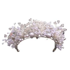 ชุดแต่งงานคริสตัลมงกุฎชุบทองหรูหราหรูหราสำหรับเจ้าสาวเปลือยสไตล์เกาหลี - Product Image 5