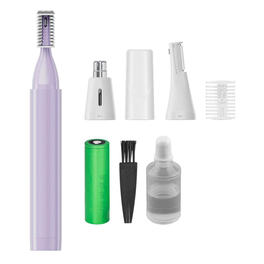 Оптовая продажа 2023, Электрический Женский Триммер для формирования бровей, волос в носу, перезаряжаемый эпилятор для волос на лице, комплект 2 в 1 для ухода