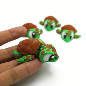 Ornements artisanaux en forme de petite tortue imprimés en 3D, cadeaux, figurines créatives et jouets modèles d'animaux articulés - Product Image 3
