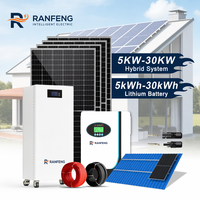 Système solaire hybride hors réseau 5 kW, 10 kW, 20 kW, batterie au lithium Lifepo4, système d'alimentation domestique, kit complet PV, kit solaire complet