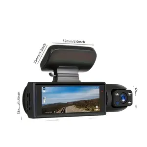 1080p HD可充电双仪表盘摄像头，带夜视、重力传感器、广角、循环记录